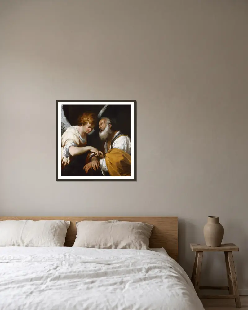 Osvobození svatého Petra, Bernardo Strozzi v rámu na stěně