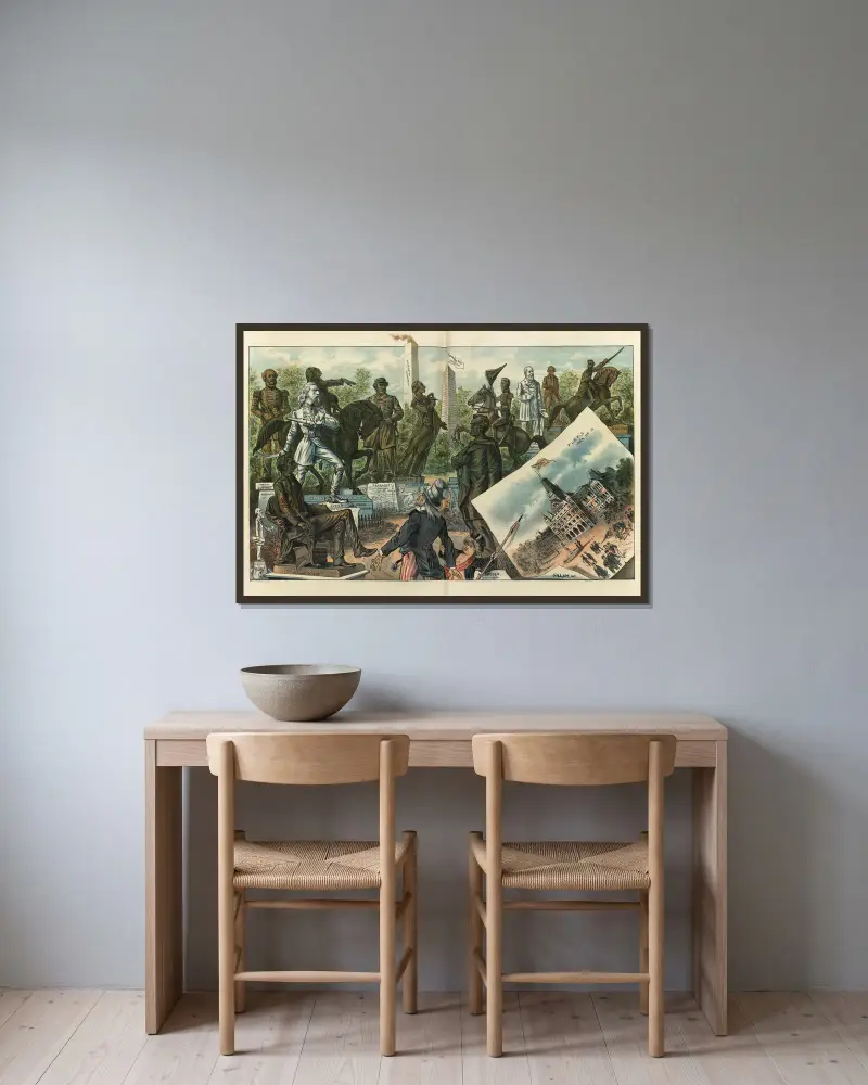 Inga fler av dessa fasansfulla monument! av Bernhard Gillam inramad på en vägg