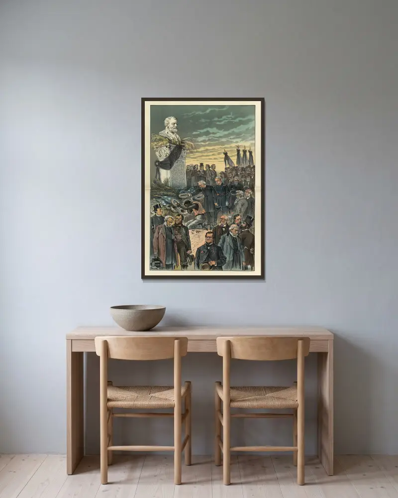 Fred och välvilja till alla människor av Bernhard Gillam inramad på en vägg