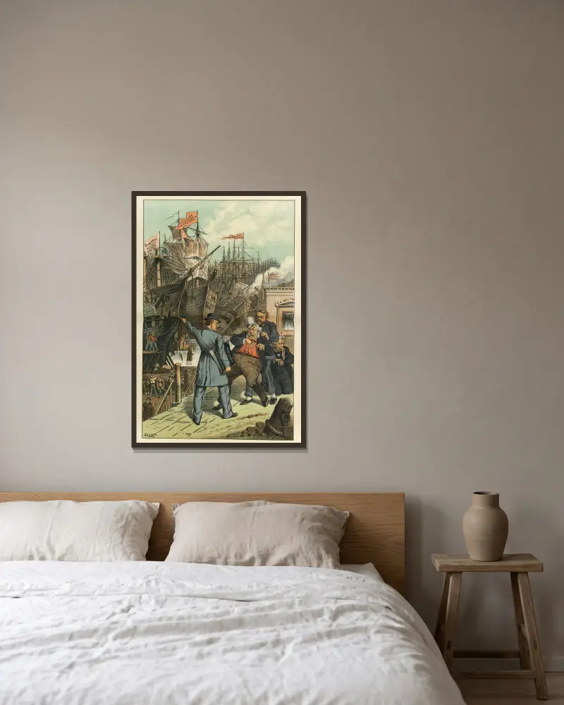 Schiffsbau für Reparaturen von Bernhard Gillam gerahmt an einer Wand