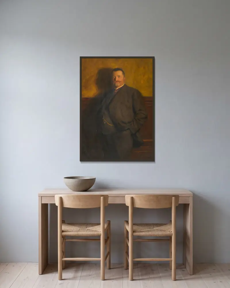 Ernst von Stubenrauch, polispresident i Berlin av Bernhard Österman inramad på en vägg