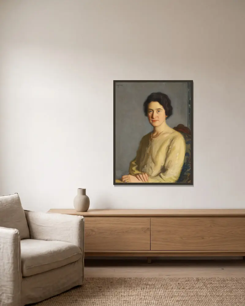 Portret kobiety, Bernhard Österman w ramie na ścianie