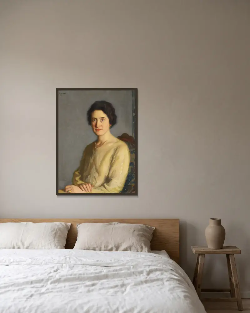 Portret kobiety, Bernhard Österman w ramie na ścianie
