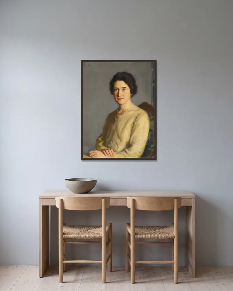 Portret kobiety, Bernhard Österman w ramie na ścianie