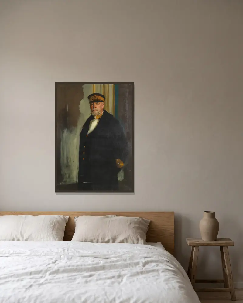 Oscar II av Bernhard Österman inramad på en vägg