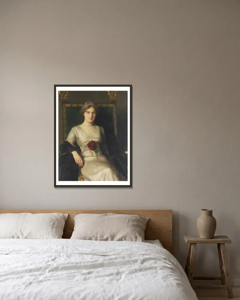 Porträtt av storfurstinnan Maria Pavlovna av Ryssland av Bernhard Österman inramad på en vägg