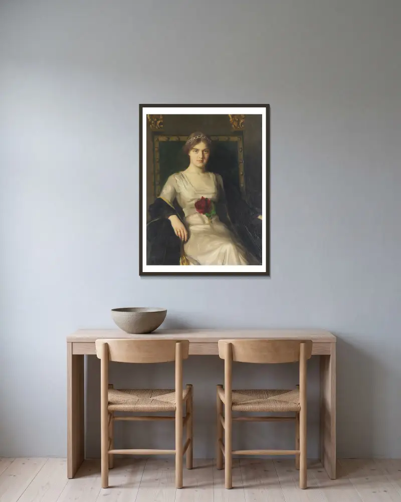 Porträtt av storfurstinnan Maria Pavlovna av Ryssland av Bernhard Österman inramad på en vägg