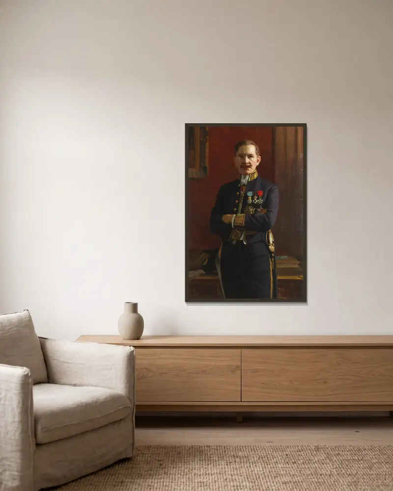 Selbstbildnis, 1928 von Bernhard Österman gerahmt an einer Wand