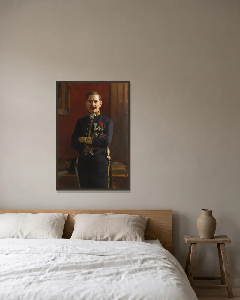 Selbstbildnis, 1928 von Bernhard Österman gerahmt an einer Wand