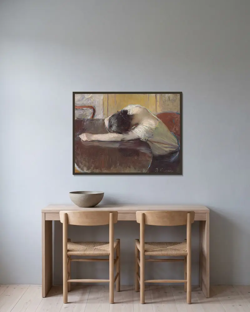 Despair av Bertha Wegmann inramad på en vägg