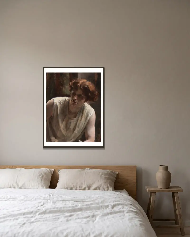Studie einer weiblichen Figur von Bertha Wegmann gerahmt an einer Wand