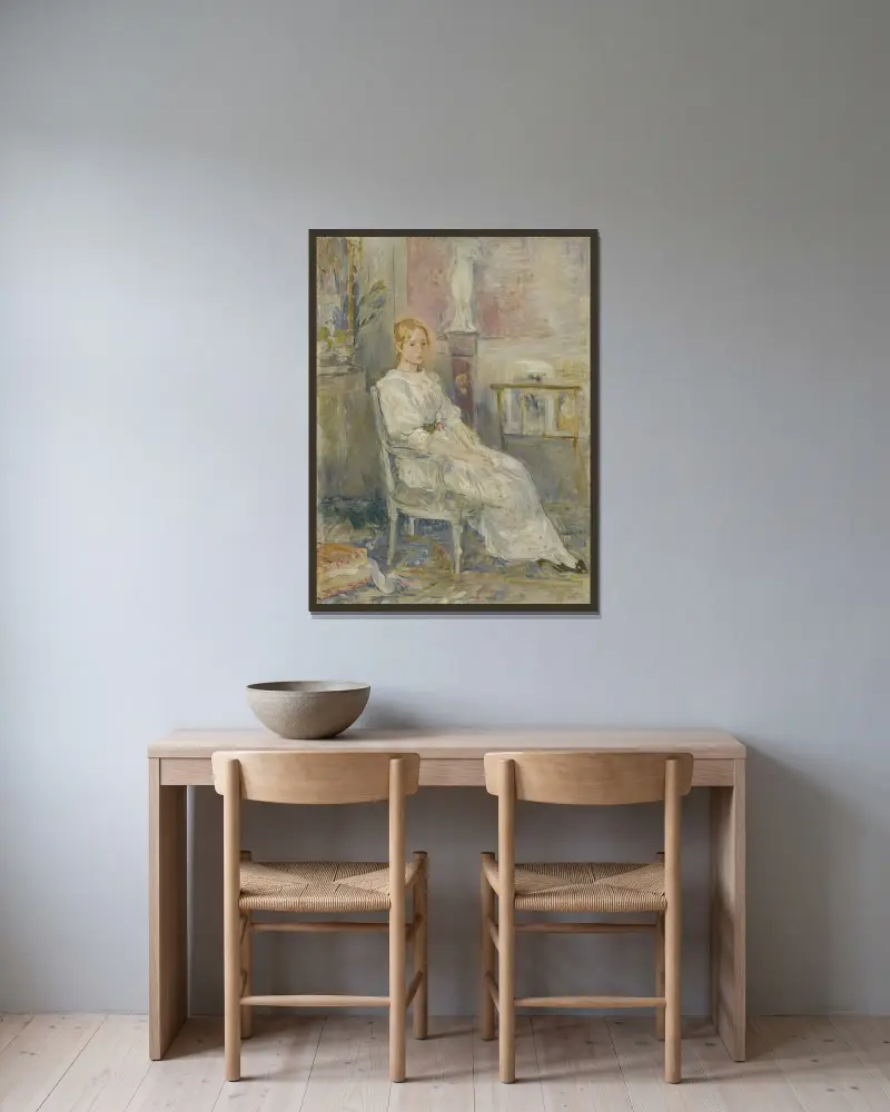 Alice Gamby dans le salon av Berthe Morisot inramad på en vägg