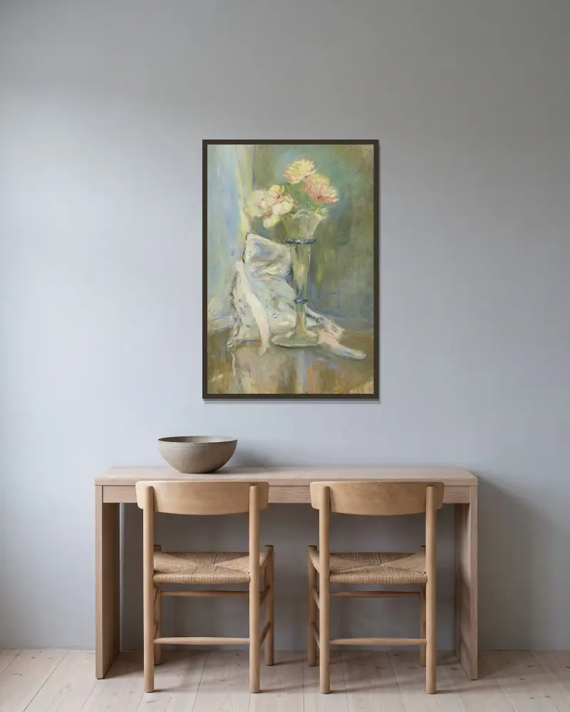 Anémones roses av Berthe Morisot inramad på en vägg