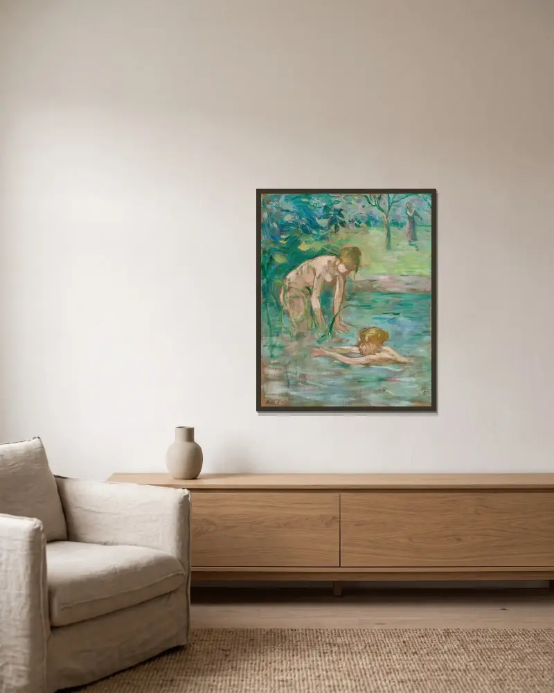 Kąpiące się kobiety, Berthe Morisot w ramie na ścianie