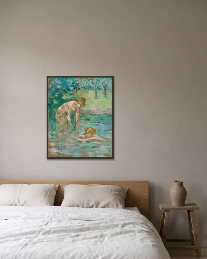 Kąpiące się kobiety, Berthe Morisot w ramie na ścianie