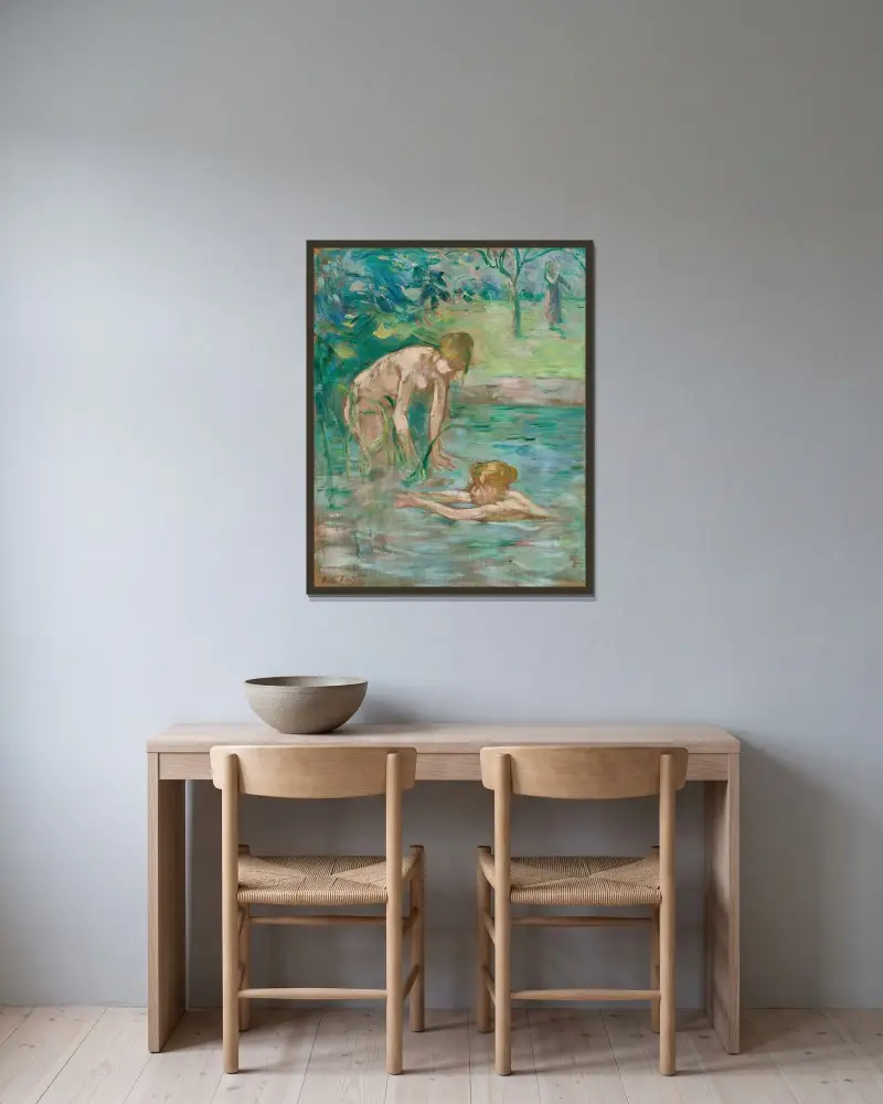 Kąpiące się kobiety, Berthe Morisot w ramie na ścianie