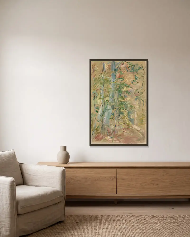 Waldstudie von Berthe Morisot gerahmt an einer Wand