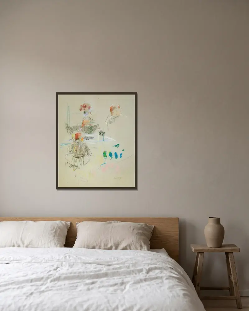 Etude d’enfant av Berthe Morisot inramad på en vägg