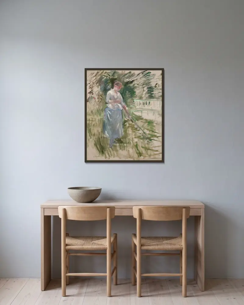 Faneuse av Berthe Morisot inramad på en vägg