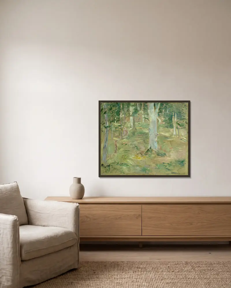 Las w Compiègne, Berthe Morisot w ramie na ścianie