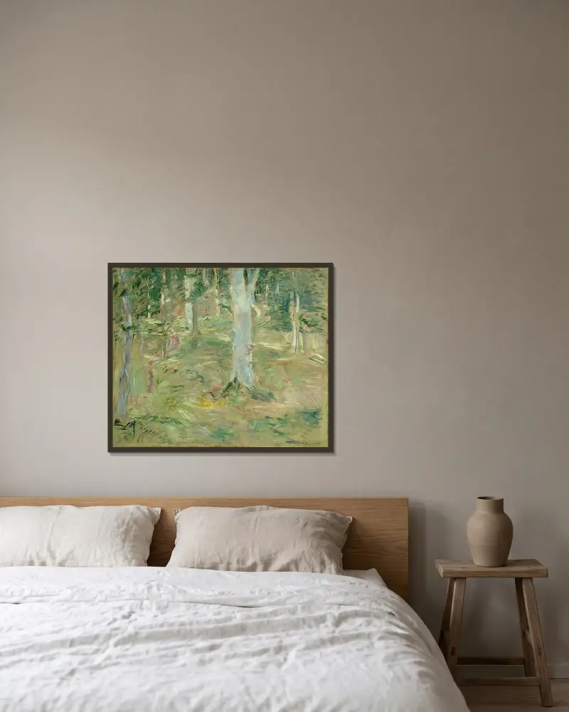 Las w Compiègne, Berthe Morisot w ramie na ścianie