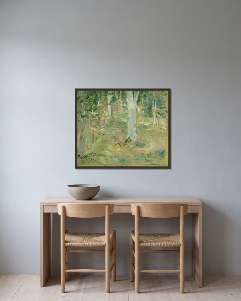 Las w Compiègne, Berthe Morisot w ramie na ścianie