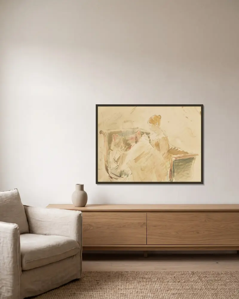 Haft, Berthe Morisot w ramie na ścianie