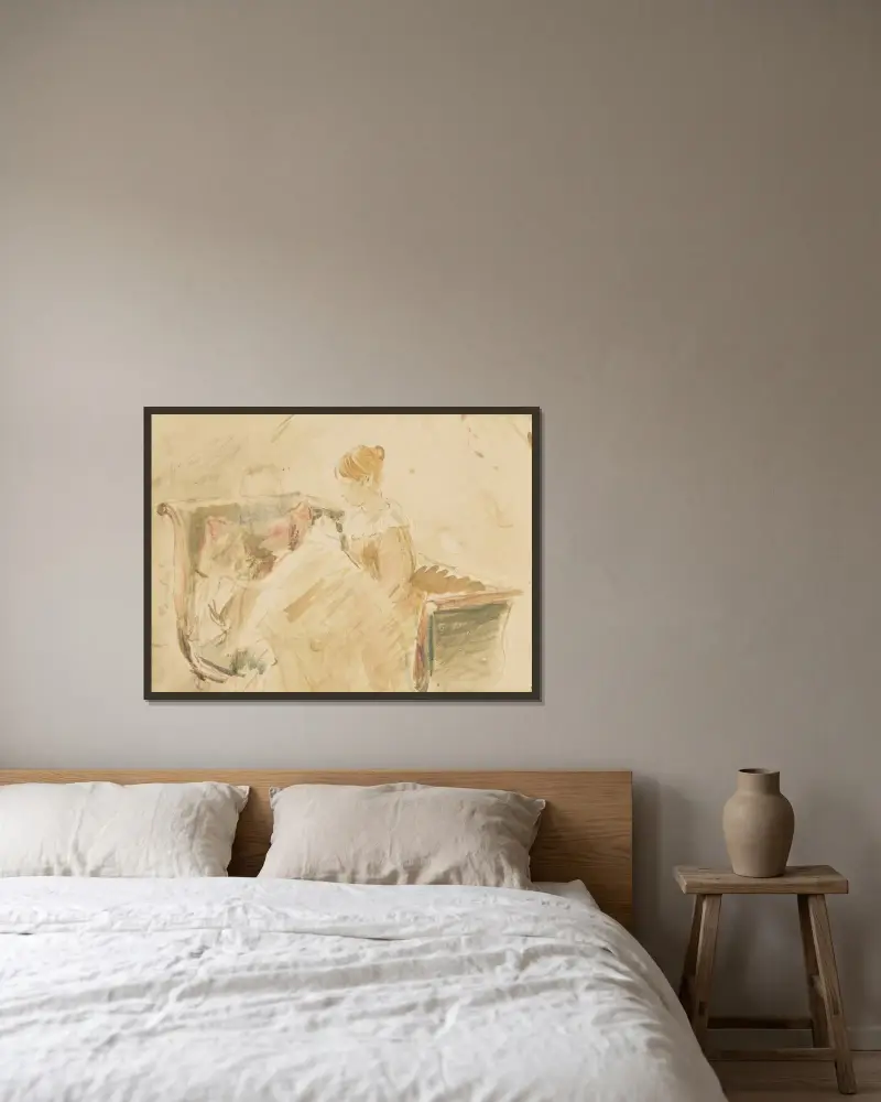 Haft, Berthe Morisot w ramie na ścianie
