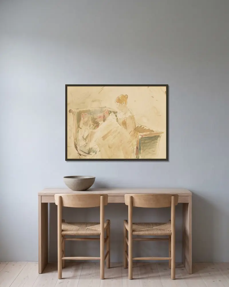 Haft, Berthe Morisot w ramie na ścianie