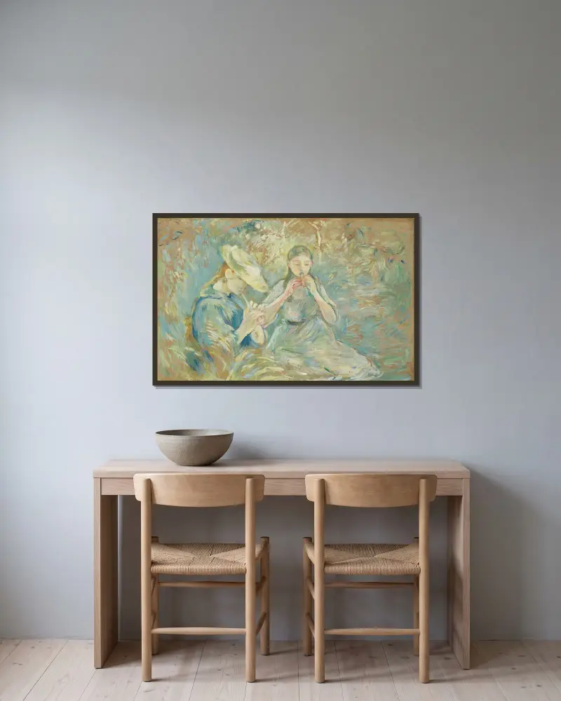 Die Flageolettflöte, 1890 – Nr. 2 von Berthe Morisot gerahmt an einer Wand