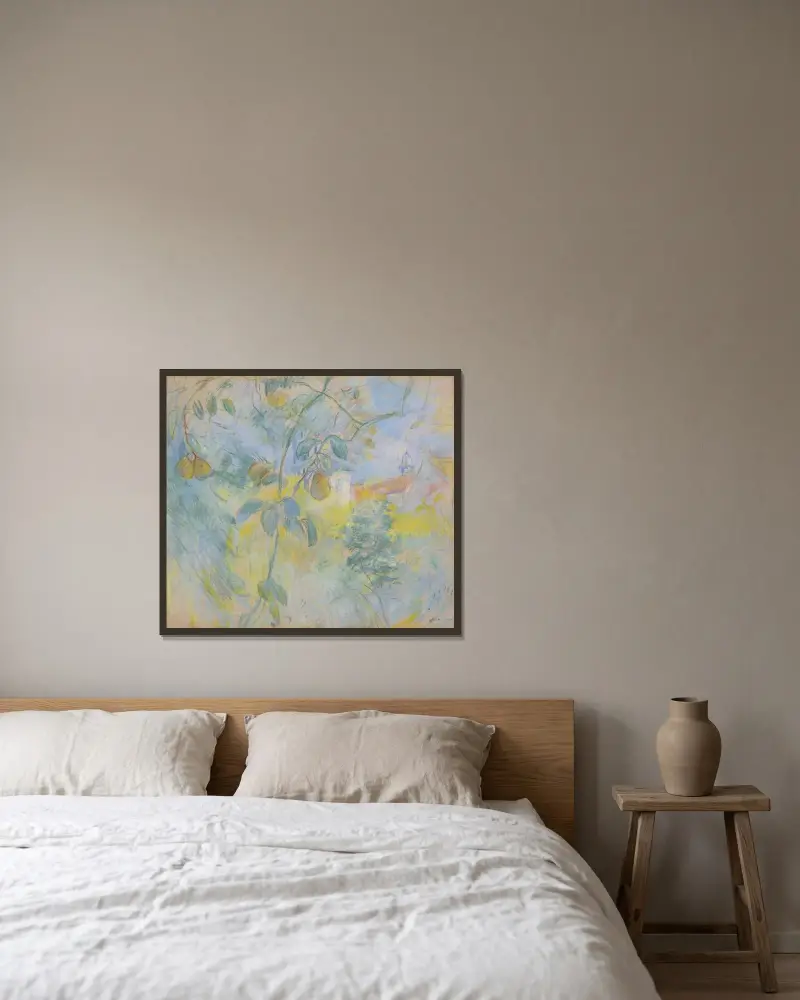 Les Poires av Berthe Morisot inramad på en vägg