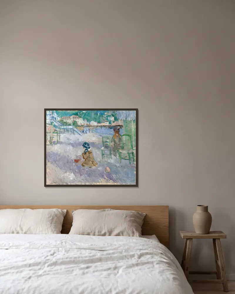 Plage De Nice av Berthe Morisot inramad på en vägg