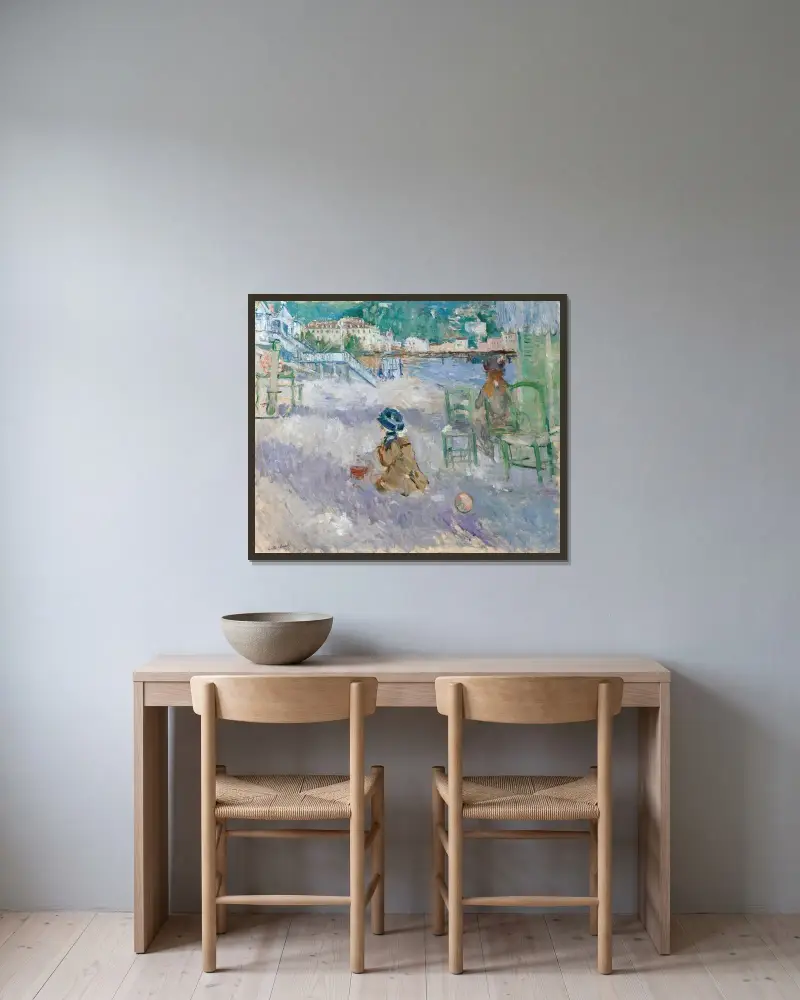 Plage De Nice av Berthe Morisot inramad på en vägg