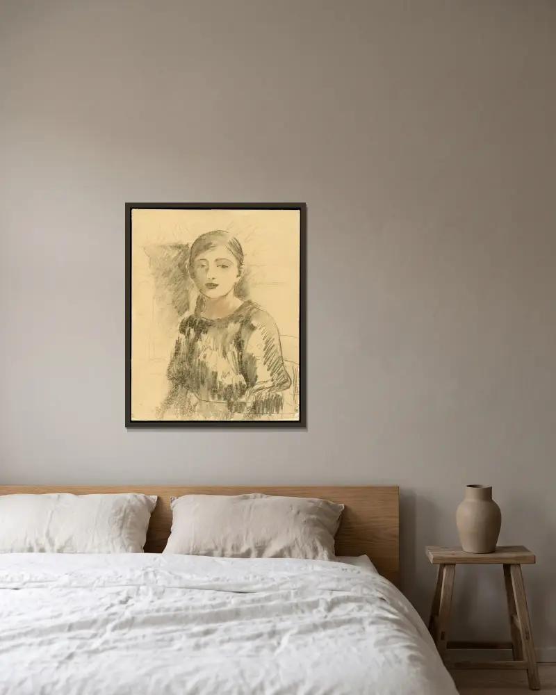 Porträtt av Julie Manet av Berthe Morisot inramad på en vägg