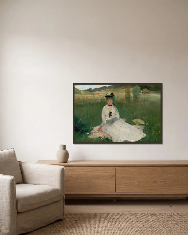 Czytanie, Berthe Morisot w ramie na ścianie
