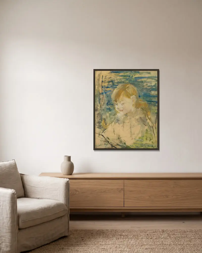 The Blond Girl av Berthe Morisot inramad på en vägg