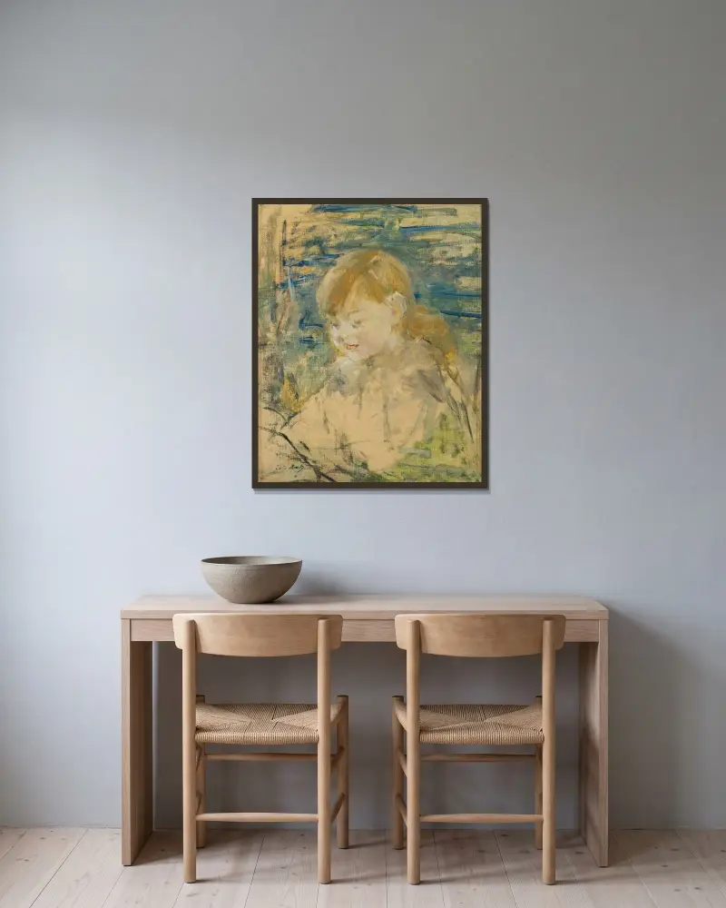 The Blond Girl av Berthe Morisot inramad på en vägg