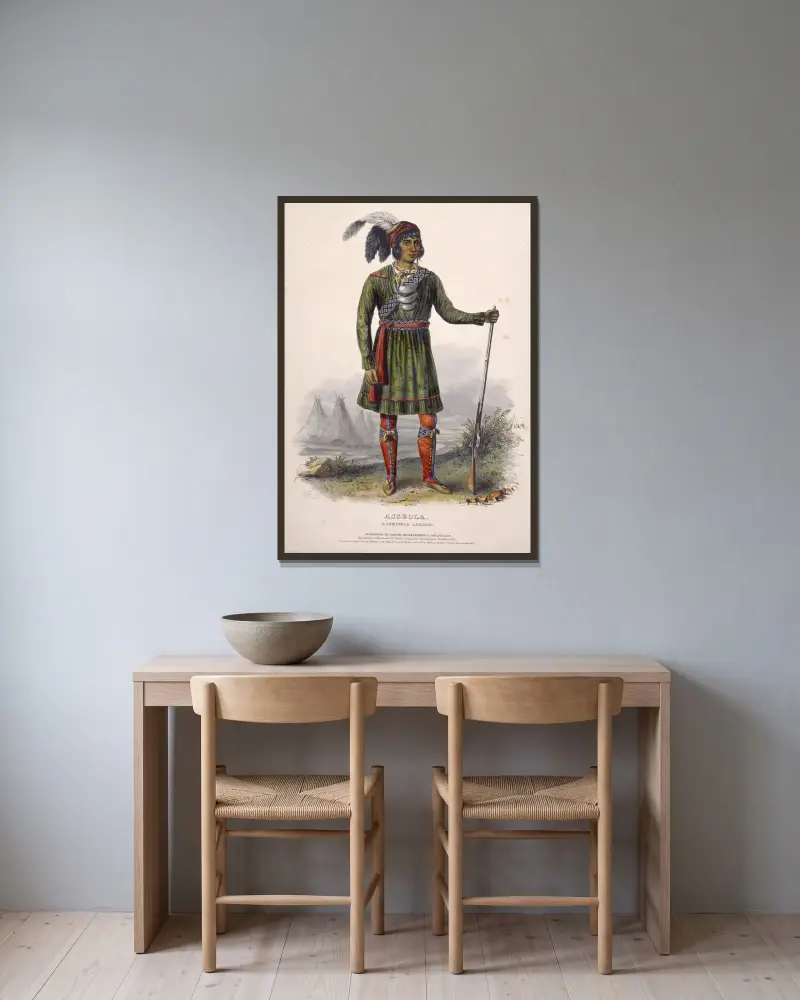 Asseola, A Seminole Leader av Charles Bird King inramad på en vägg