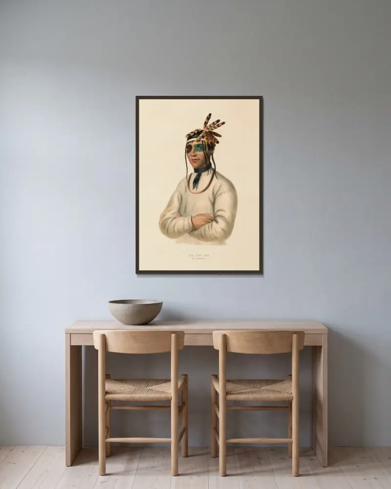 Caa-Tou-See. Ein Ojibwe von Charles Bird King gerahmt an einer Wand