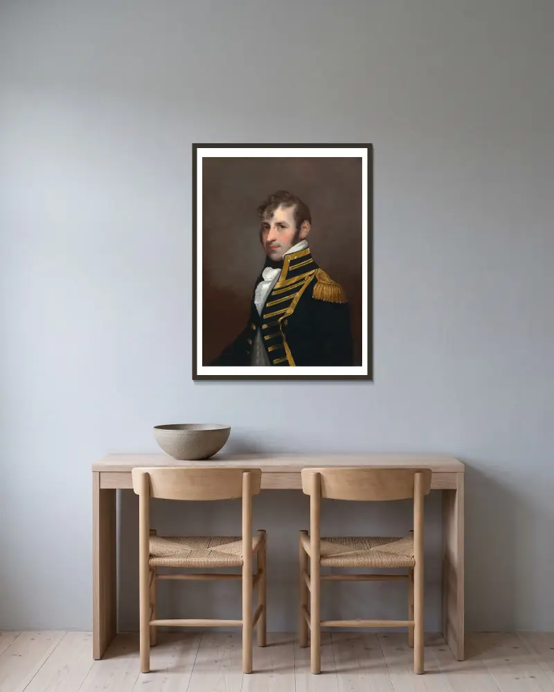 Stephen Decatur av Charles Bird King inramad på en vägg