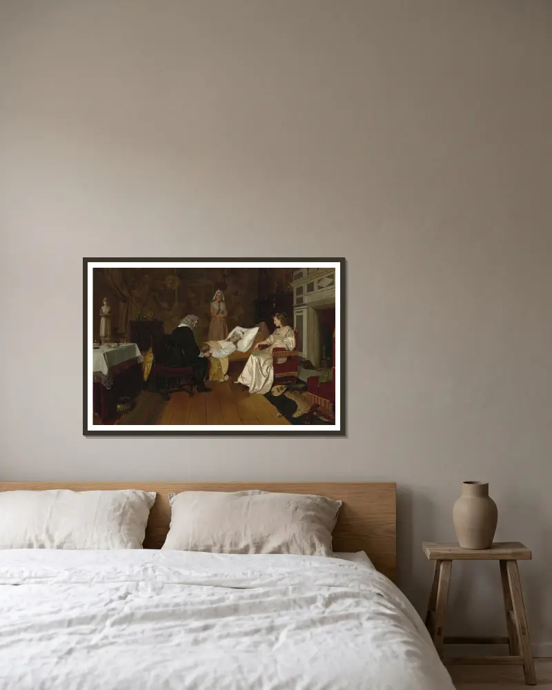 Bezeugt meine Tat und besiegelt sie von Edmund Blair Leighton gerahmt an einer Wand