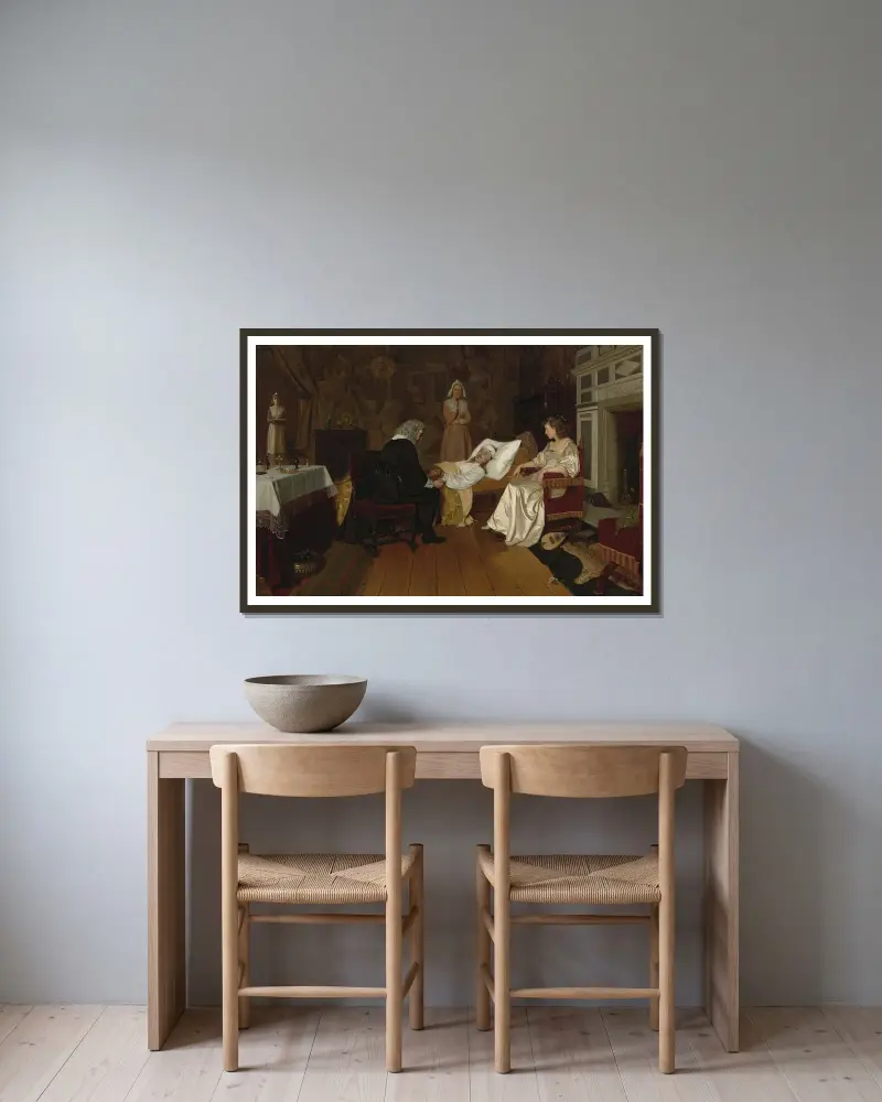 Bezeugt meine Tat und besiegelt sie von Edmund Blair Leighton gerahmt an einer Wand