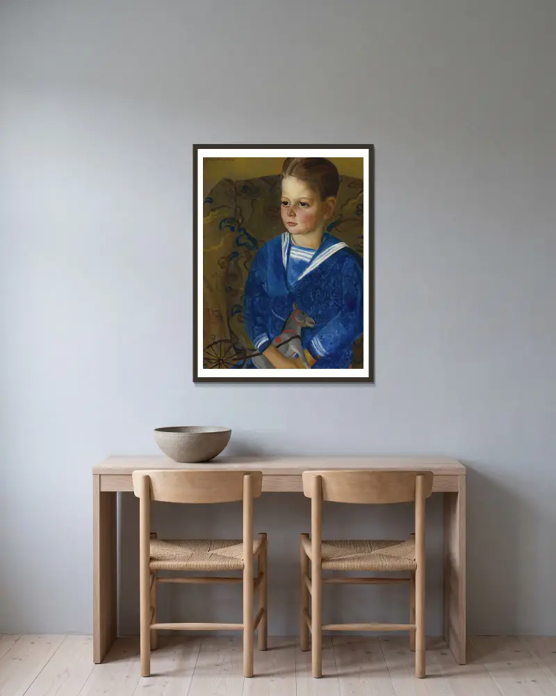 Boy In a Sailor Suit av Boris Grigoriev inramad på en vägg