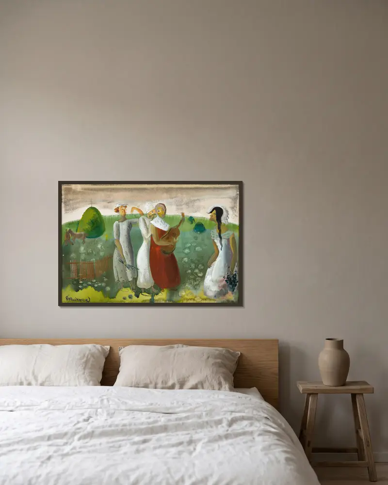 La vieille Russie av Boris Grigoriev inramad på en vägg