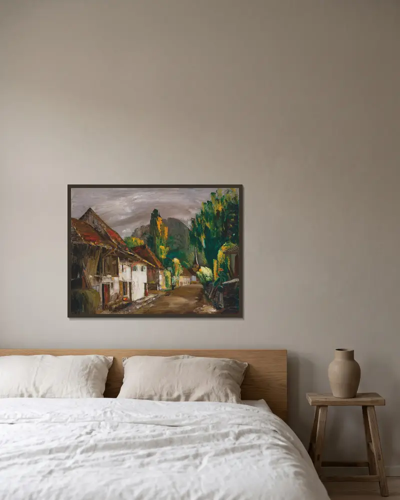 Paysage. Haute-Savoie av Boris Grigoriev inramad på en vägg
