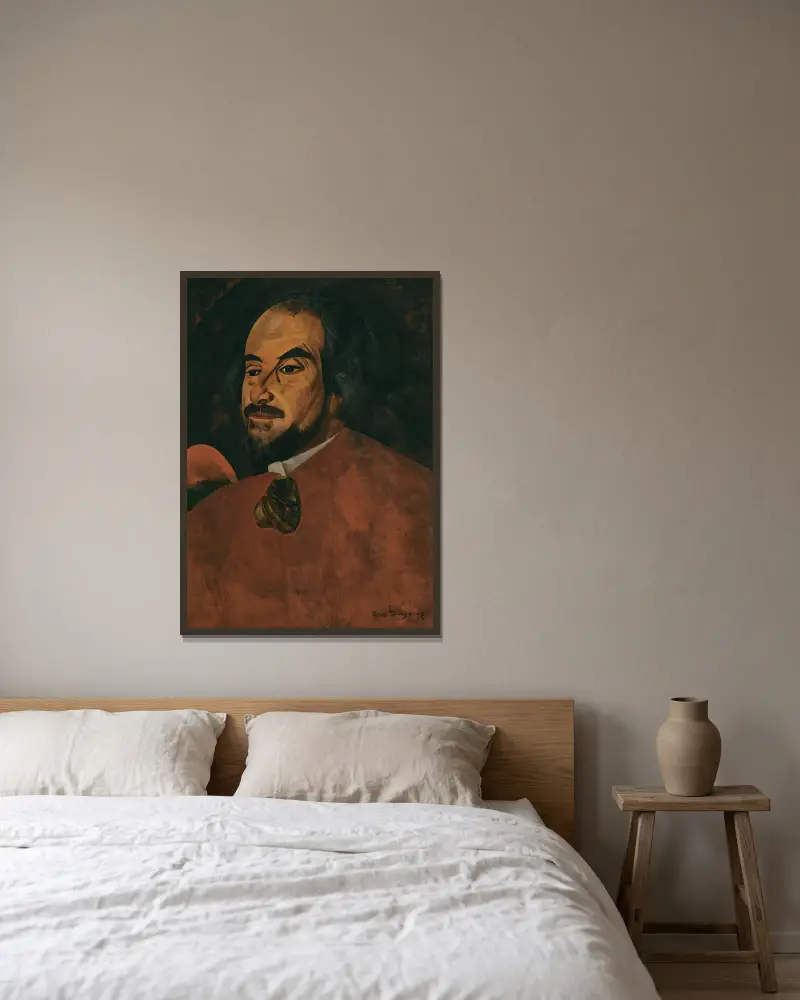 Porträtt av en skådespelare, sagd vara Nikolaj Alexandrov av Boris Grigoriev inramad på en vägg