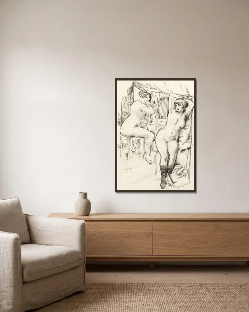 Prostitutky, Boris Grigoriev v rámu na stěně