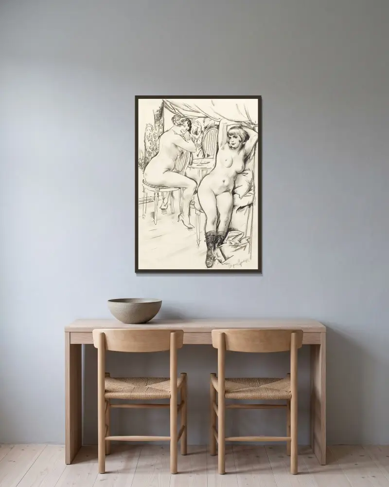Prostitutky, Boris Grigoriev v rámu na stěně