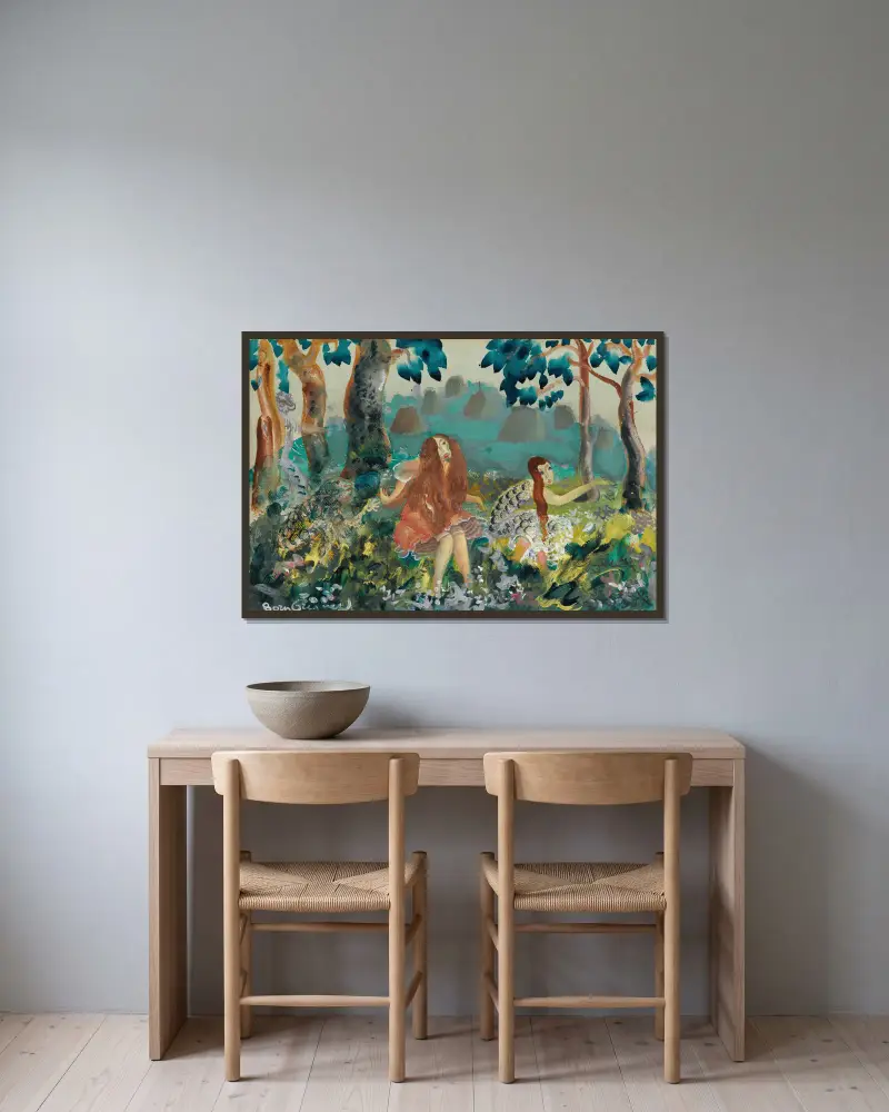 Troll av Boris Grigoriev inramad på en vägg