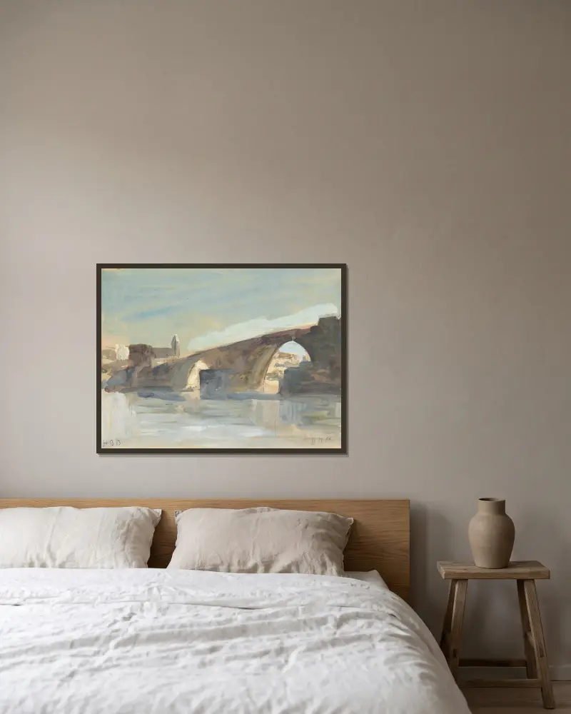 Eine Brücke von Hercules Brabazon Brabazon gerahmt an einer Wand